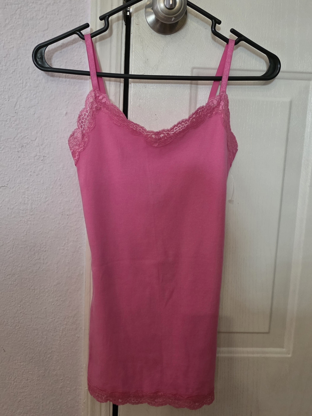 NEW- Faded Glory XS  Pink Lace-Trim Camisole